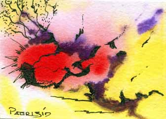 "Fireworks" by Pat Siok, Oconomowoc WI - Watercolor & Ink